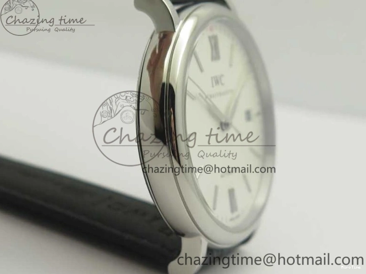 MIROTIME 0812 Portofino Automatic SS MKF 1:1 Best Edition White Dial On Black Leather Strap MIYOTA 9015 V Original 7204
